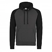 Sudadera con capucha en contraste: Carbón l/negro