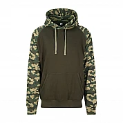 Sudadera con capucha en contraste: verde camo