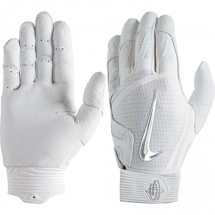 Guantes de bateo Nike Huarache Elite, blanco (par)