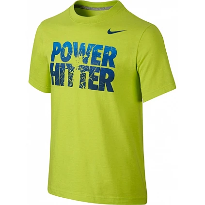 Nike T-Shirt Jeugd Power Hitter: Neon Geel