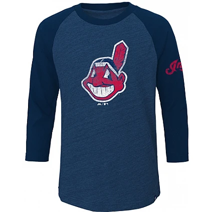 Maglietta vintage con maniche a 3/4 degli Indians, Gioventù