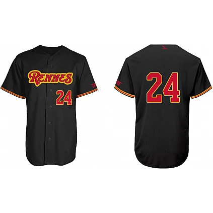 Rennes Redwings Jersey, Black: Flatback Mesh
