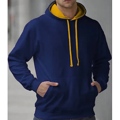 Hooded Sweater 2 Color: Royal/Yellow