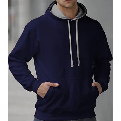 Hooded Sweater 2 Color: Navy/Grey