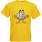 Mr. Baseball T-Shirt Geel: Handjes 