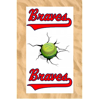Asciugamano da spiaggia Club All-Over: Cracked Softball