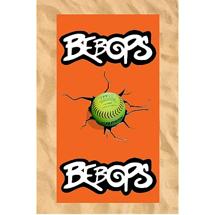 Asciugamano da spiaggia Club All-Over: Cracked Softball