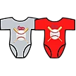 Club Baby Romper: Crossed Bats