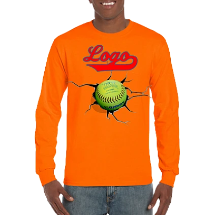 Club T-Shirt, Long Sleeve: Crack Softball