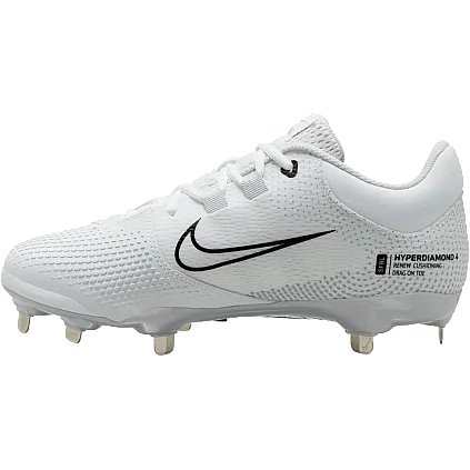 Nike Hyperdiamond 4 Pro Metal, Mujer: Blanco/Negro