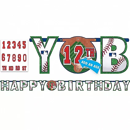 Baseball Happy Birthday Banner Kit