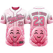  Party Jersey Mesh: Emoji Smiley Pink