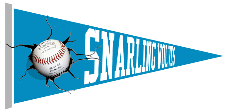 Banderin La Louviére snarling wolves