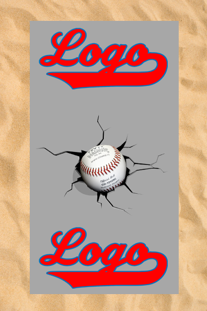 Asciugamano da spiaggia Club All-Over: Baseball incrinato