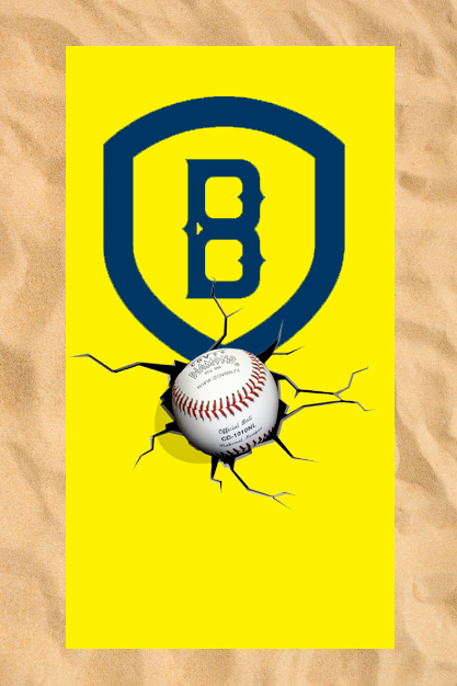 Asciugamano da spiaggia Club All-Over: Baseball incrinato