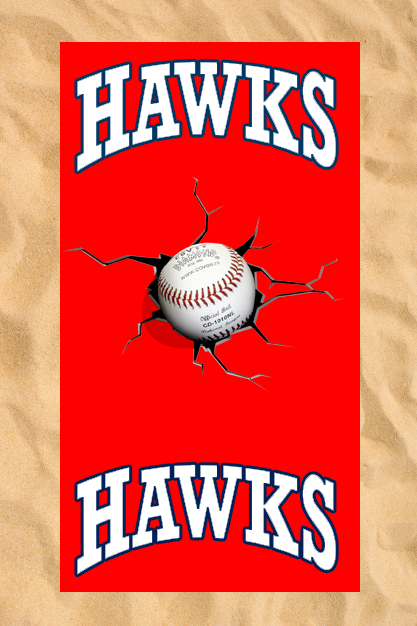 Asciugamano da spiaggia Club All-Over: Baseball incrinato