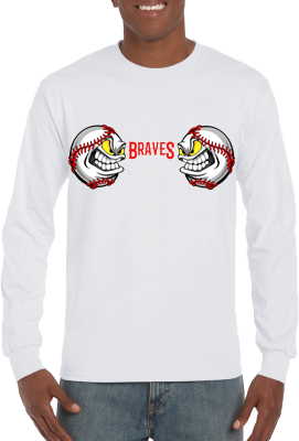 Club T-Shirt, Long Sleeve: 2 Angry Baseballs