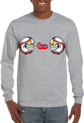 Club T-Shirt, Long Sleeve: 2 Angry Baseballs