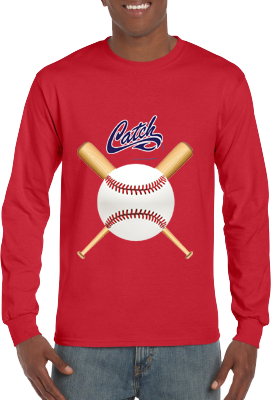 Club T-Shirt, Long Sleeve: Crossed Bats