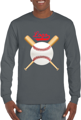 Club T-Shirt, Long Sleeve: Crossed Bats