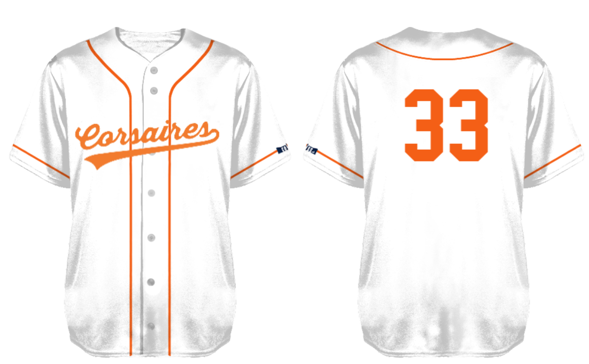 Corsaires de Andernos Jersey, White: Flatback Mesh