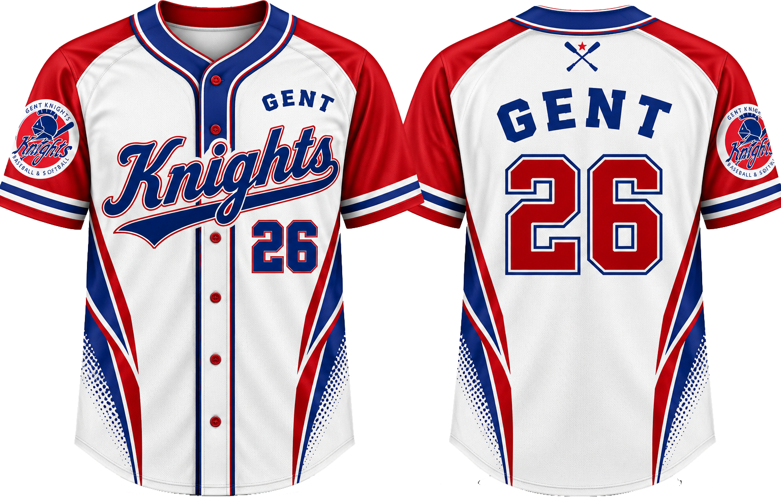 Gent Knights Alternate Jersey, Flatback Mesh