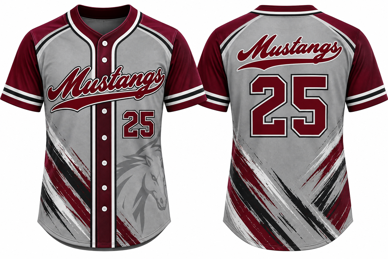 Mustangs DE Alternate Jersey, Flatback Mesh