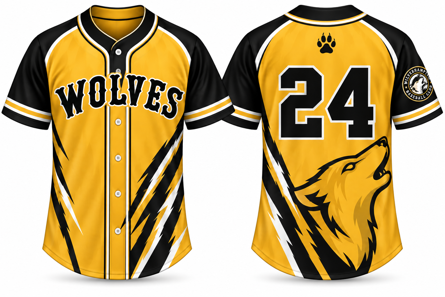 Wolverhampton Wolves Alternate Jersey, Flatback Mesh
