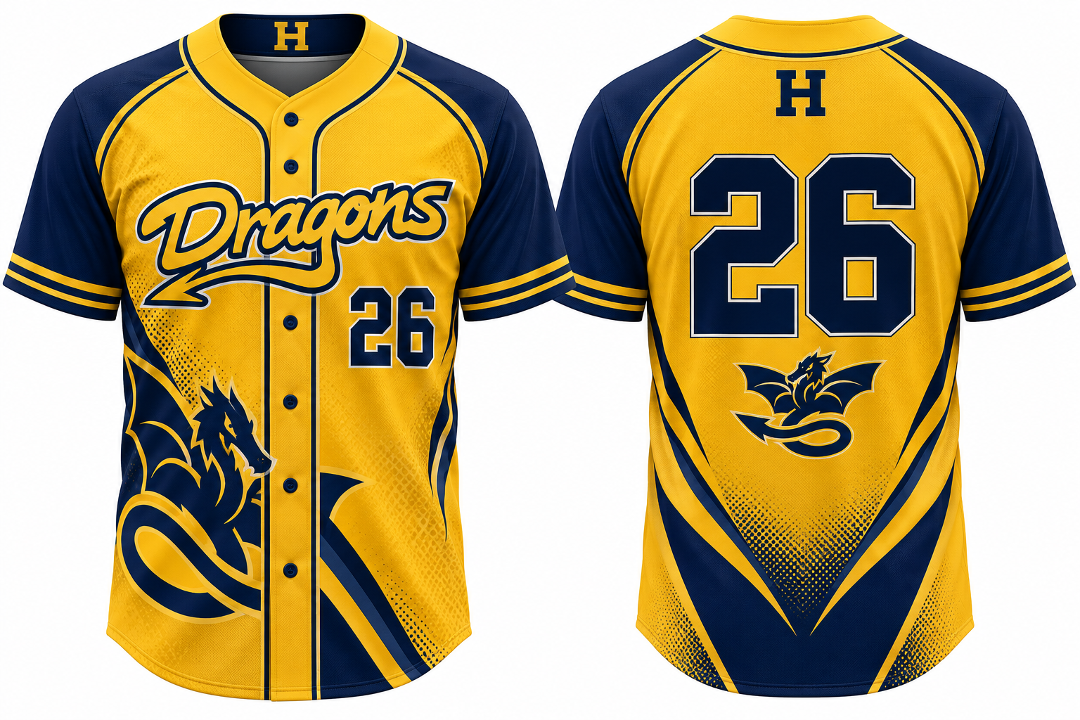 Houten Dragons Alternate Jersey, Flatback Mesh
