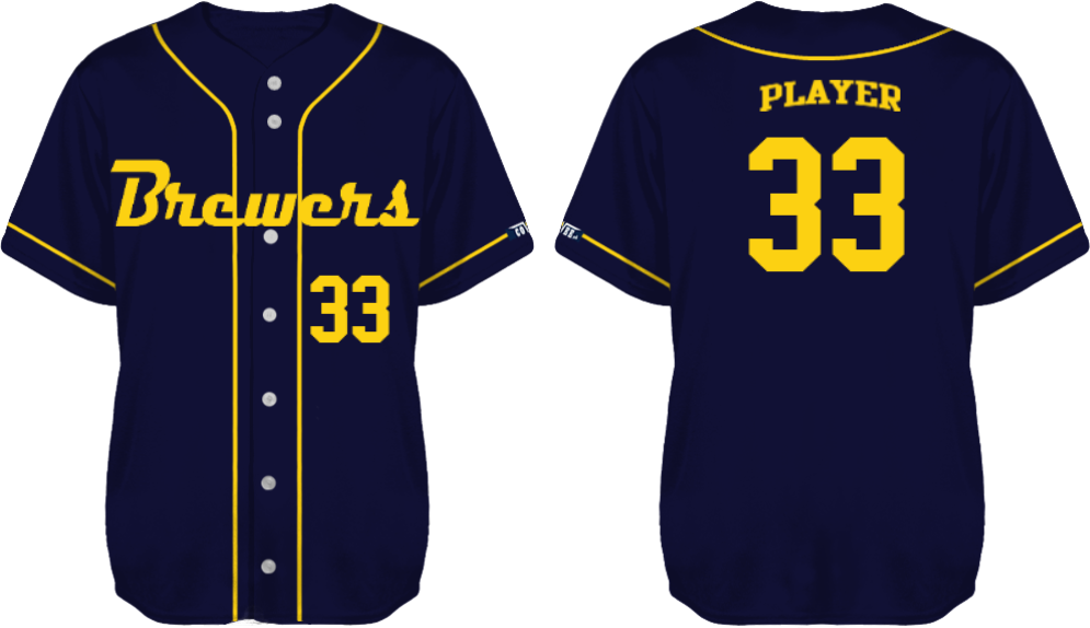 Madrid Brewers Trikot: Marineblau, Flatback Mesh
