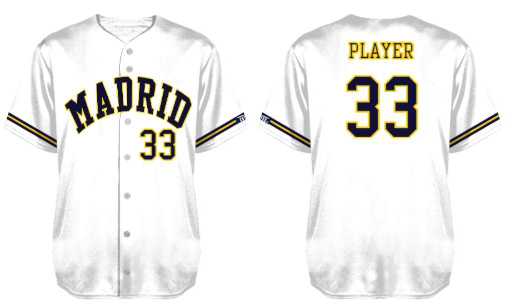Madrid Brewers Trikot: Weiß, Flatback Mesh: Frauen
