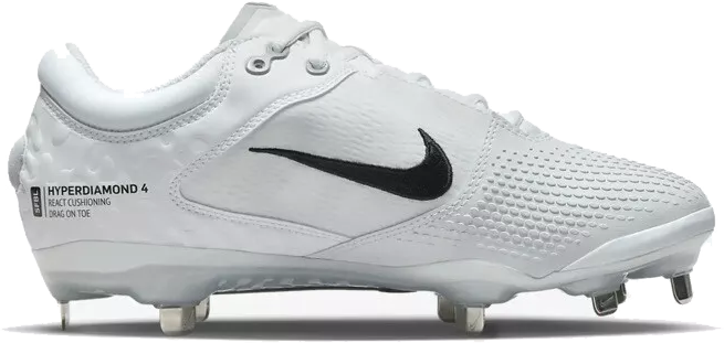 Nike Hyperdiamond 4 Elite Metal, Mujer: Blanco/Negro
