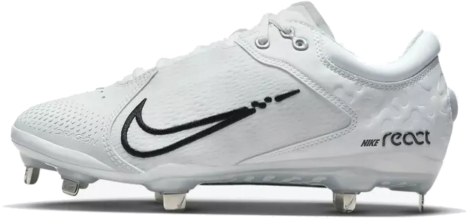 Nike Hyperdiamond 4 Elite Metal, Mujer: Blanco/Negro
