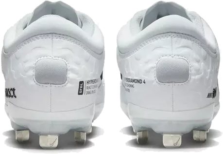 Nike Hyperdiamond 4 Elite Metal, Mujer: Blanco/Negro