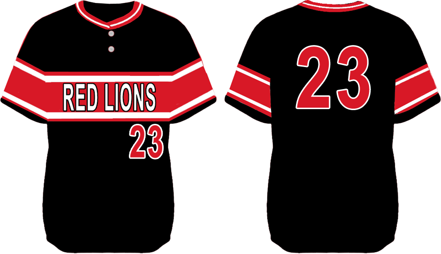 Red Lions Shirt, Zwart: Flatback Mesh
