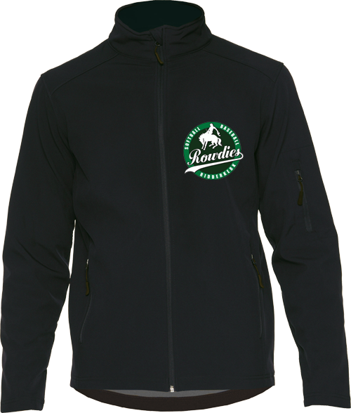 Giacca Rowdies Softshell: Nero, Round logo