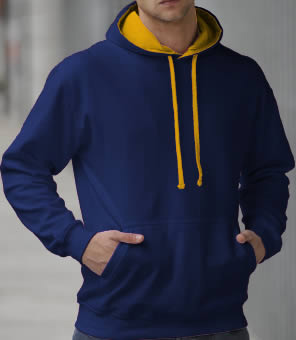 Maglione con cappuccio 2 Colore: Royal/Yellow