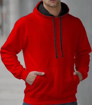Capuchon Sweater 2 Kleuren: Rood/Zwart