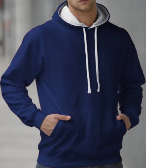 Hooded Sweater 2 Color: Royal/White